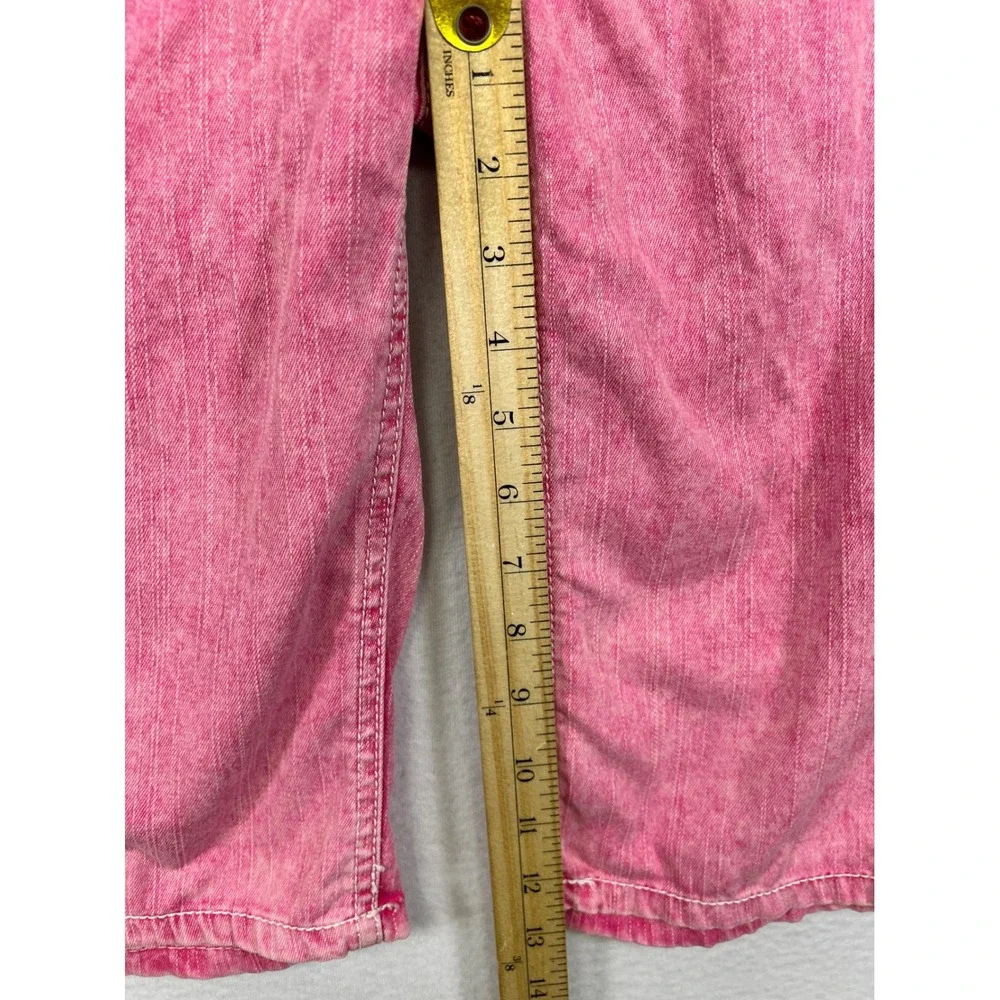 Y2K Kidcore Justice Girls 14R Pink Acid Wash Simply Low Bermuda Denim Shorts